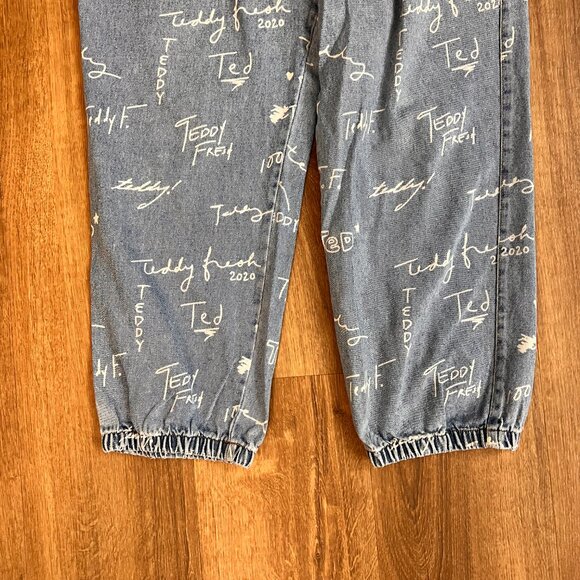 Teddy Fresh Denim Light Wash Jogger Jeans Sz L - Picture 3 of 12